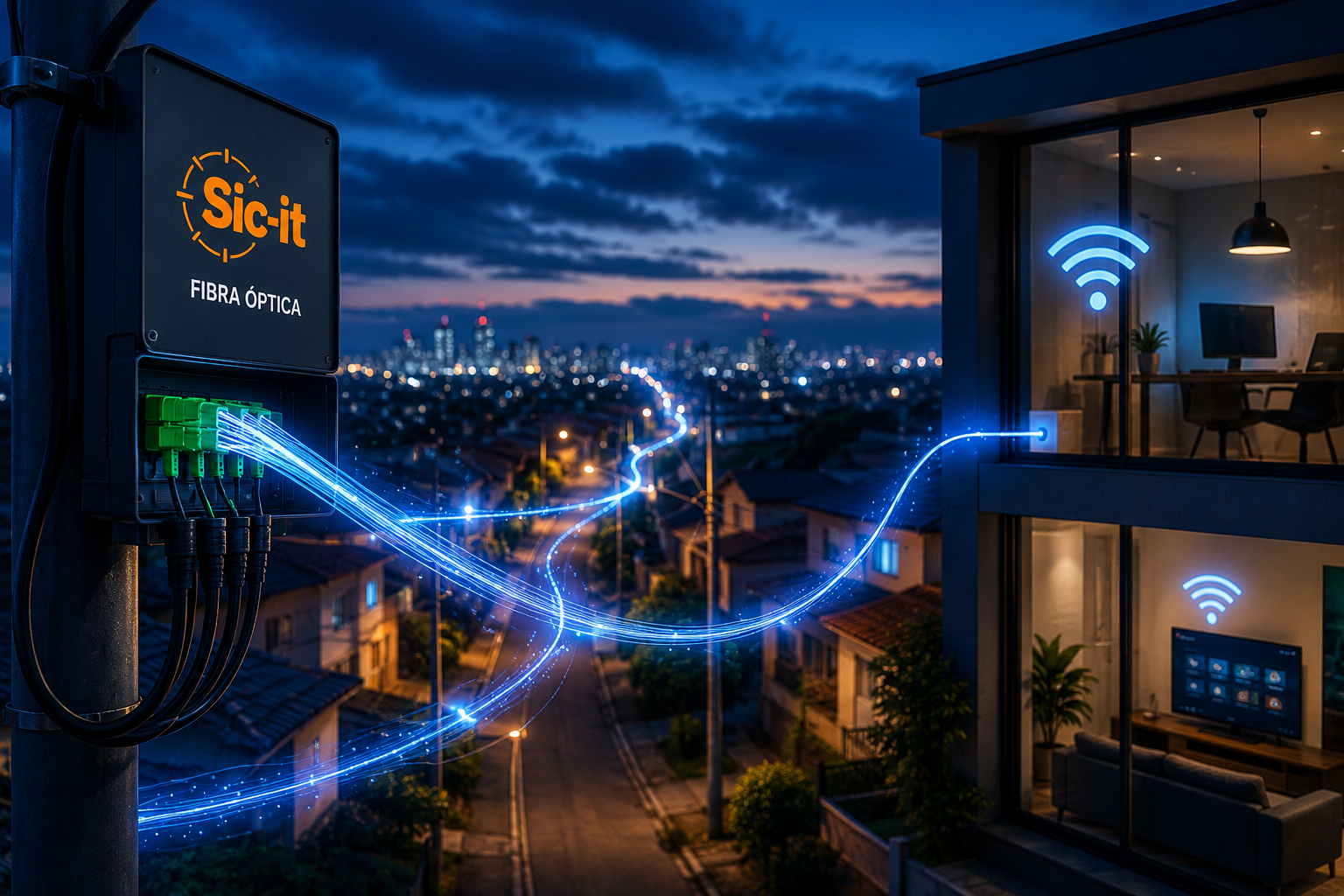 Instalación de internet por fibra óptica y enlaces